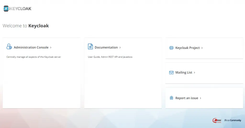 Keycloak homepage